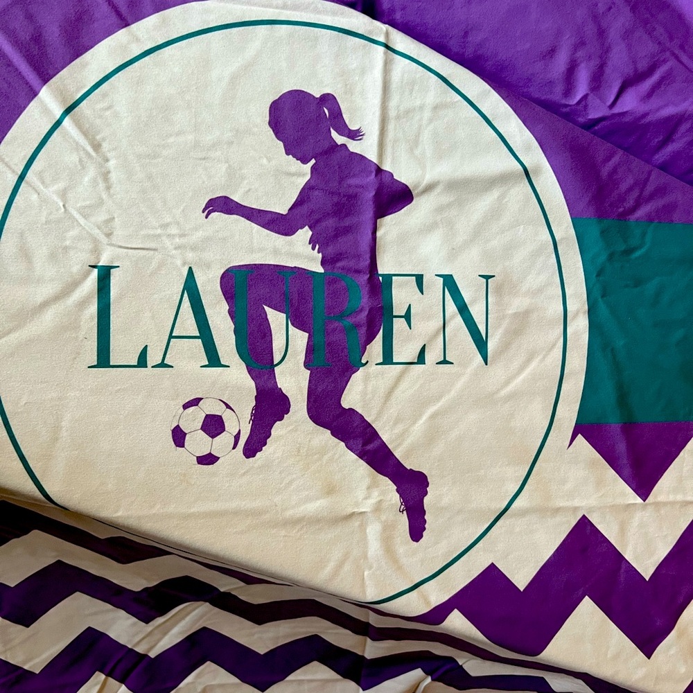 Personalized Lauren Queen Soccer Duvet